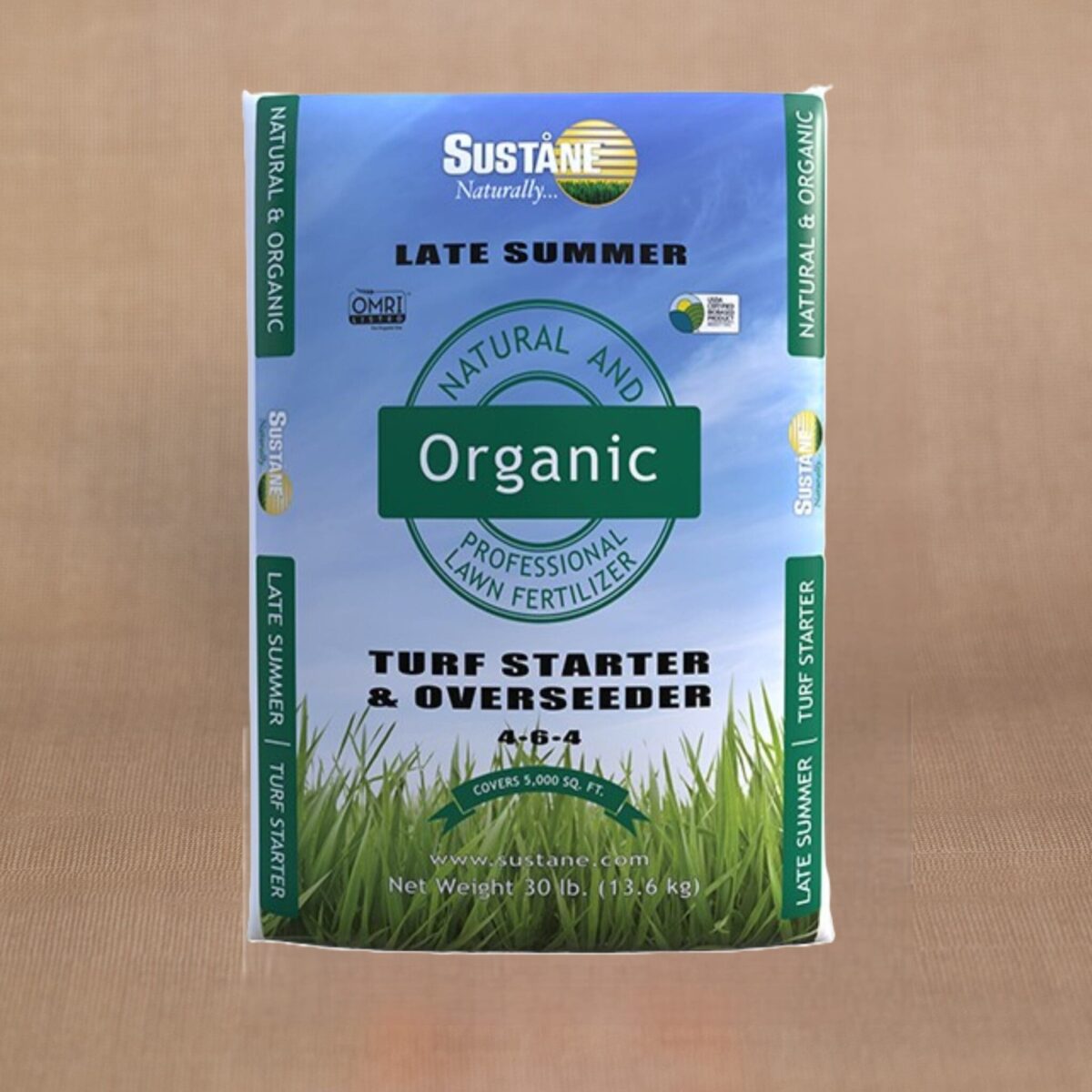 Sustane Organic Late Summer Lawn Fertilizer (4-6-4) - 30 lb bag