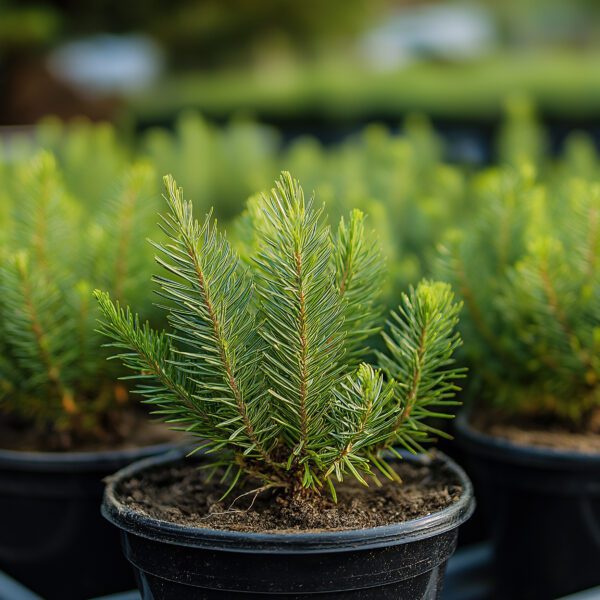 A healthy shrub planted in Nursery Lite soil mix, showing stable growth and well-draining potting blend for trees and shrubs.