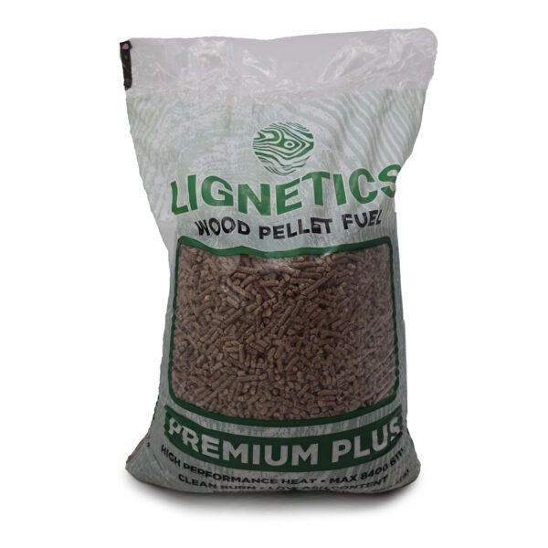 Lignetics hardwood wood pellet bag, 40 lb premium heating pellets