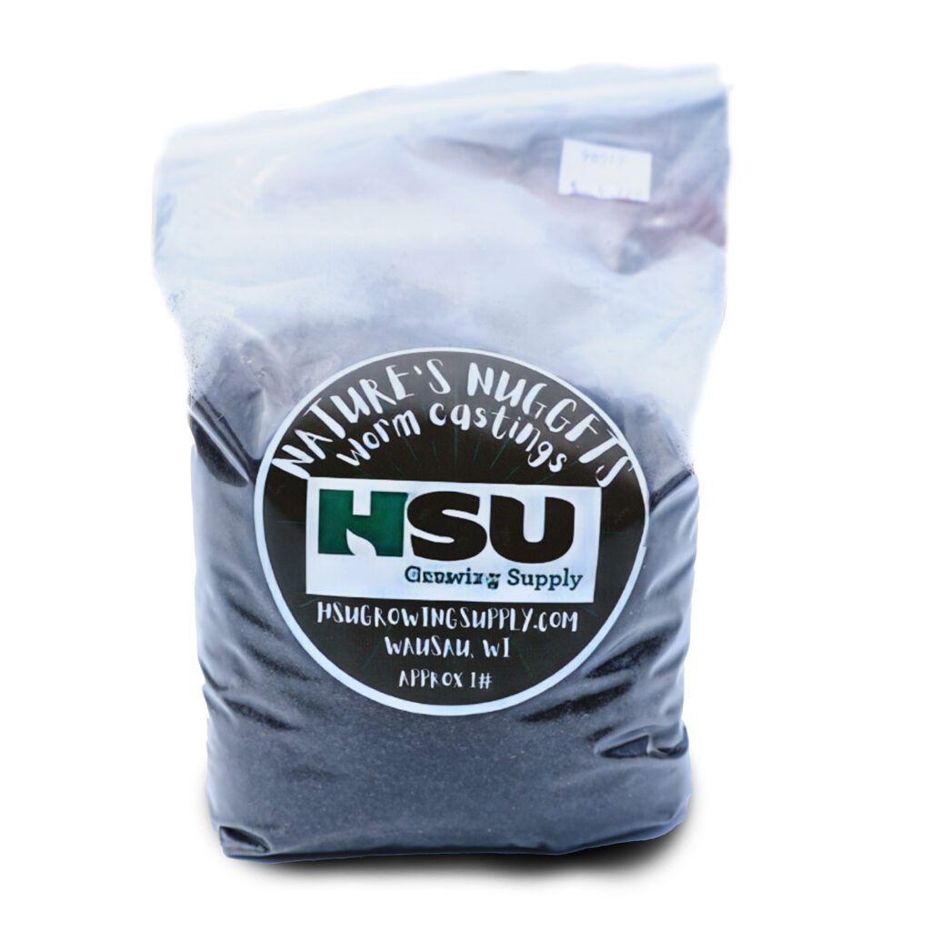 Worm castings soil amendment made from worms raised on leaf compost at a Wisconsin farm