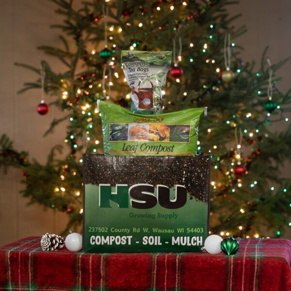 Leaf compost bag with compost tea pack.