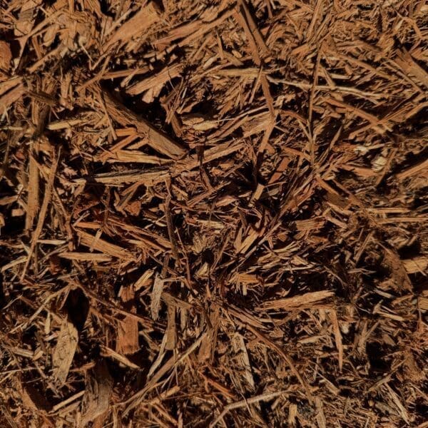 Close-up of HSU Growing Supply Amber colored mulch.” Title: “HSU Amber Mulch