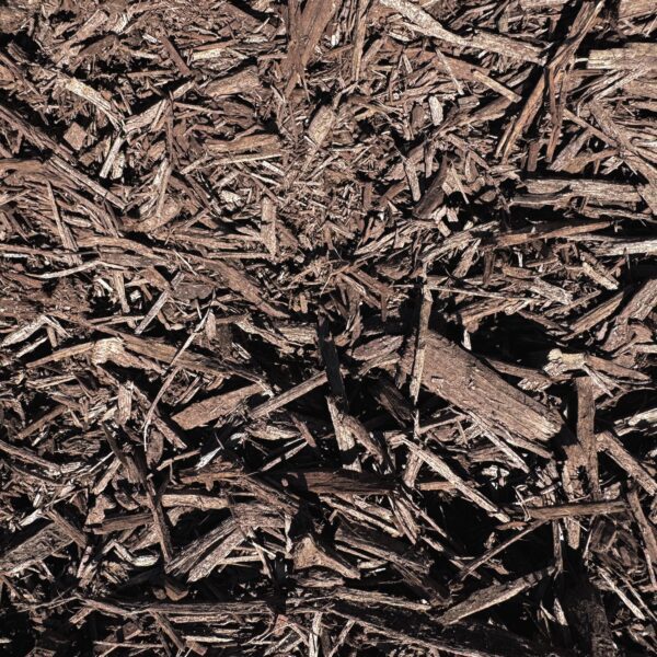Close-up of HSU Growing Supply Black Cherry colored mulch.