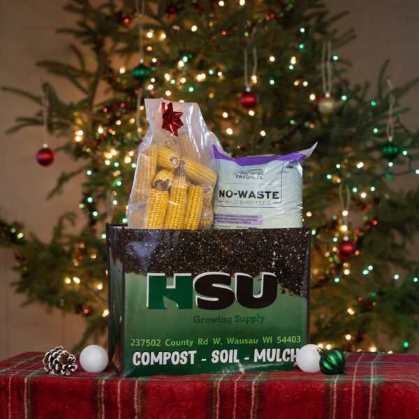 Squirrel Lovers Bundle with bird seed and dried corn cobs.