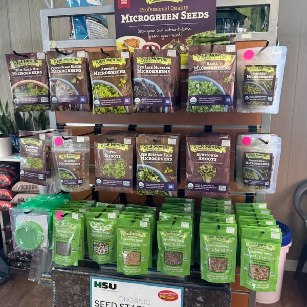 Display of High Mowing Organic Seed Packets