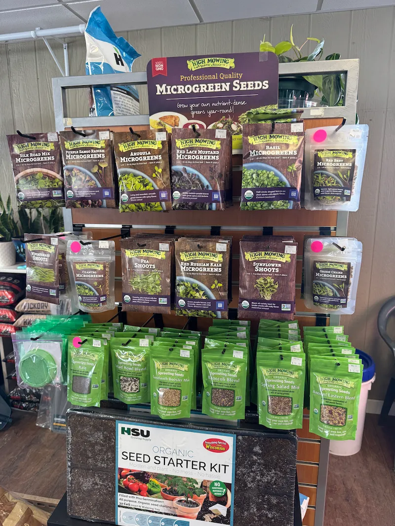 Display of High Mowing Organic Seed Packets